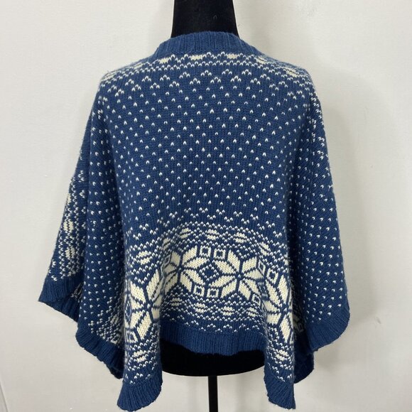 Denim Supply Ralph Lauren Woman S/M Alpaca Wool Knit Fair Isle Poncho Sweater - Picture 4 of 5